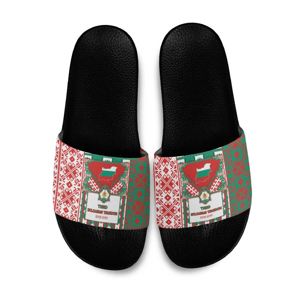 Tsardom Of Bulgaria Slide Sandals Slavic Patterns - Wonder Print Shop