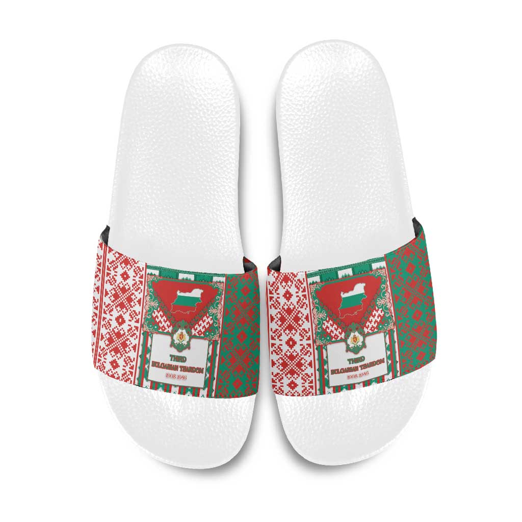 Tsardom Of Bulgaria Slide Sandals Slavic Patterns - Wonder Print Shop