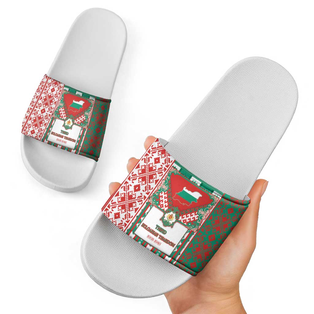 Tsardom Of Bulgaria Slide Sandals Slavic Patterns - Wonder Print Shop
