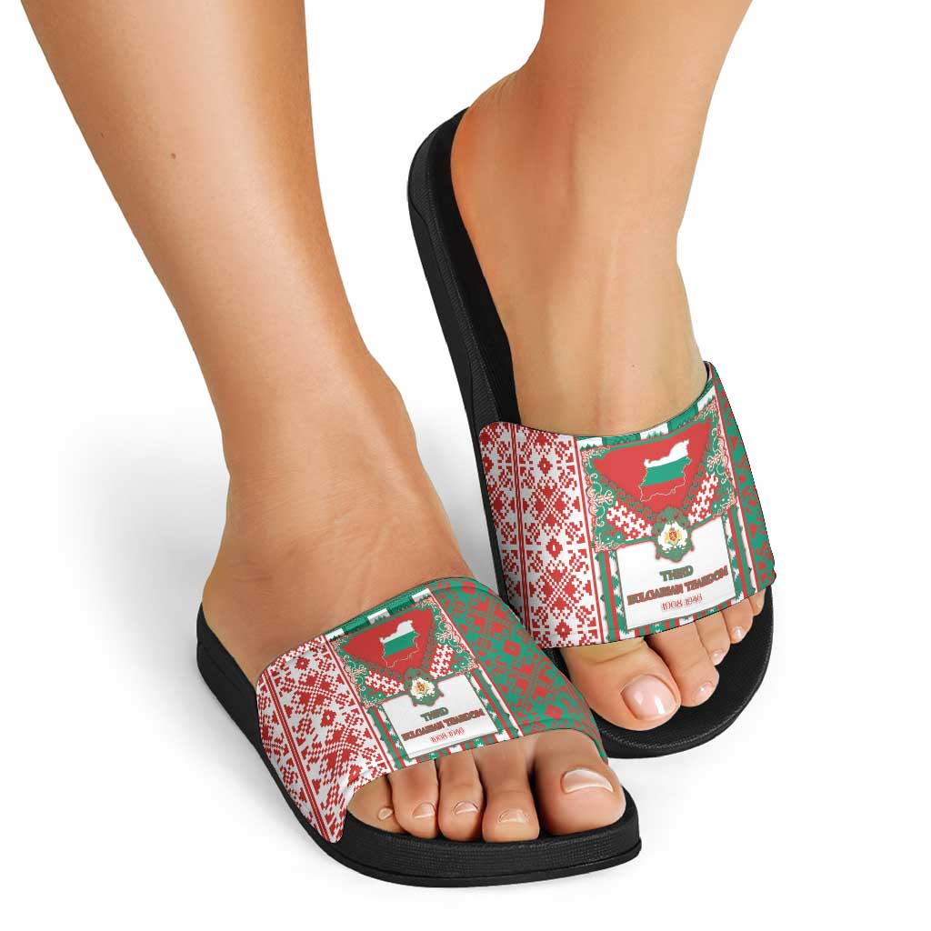 Tsardom Of Bulgaria Slide Sandals Slavic Patterns - Wonder Print Shop