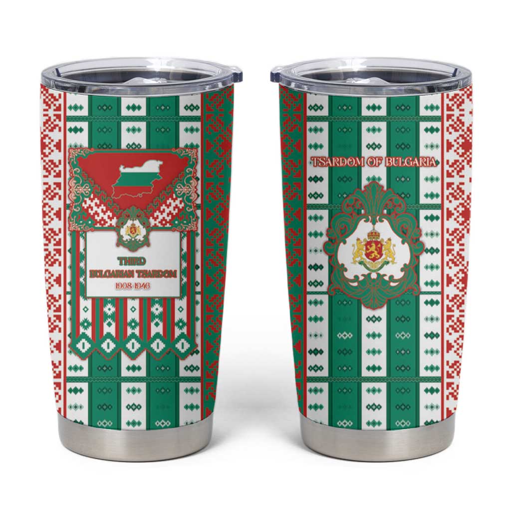 Tsardom Of Bulgaria Tumbler Cup Slavic Patterns - Wonder Print Shop