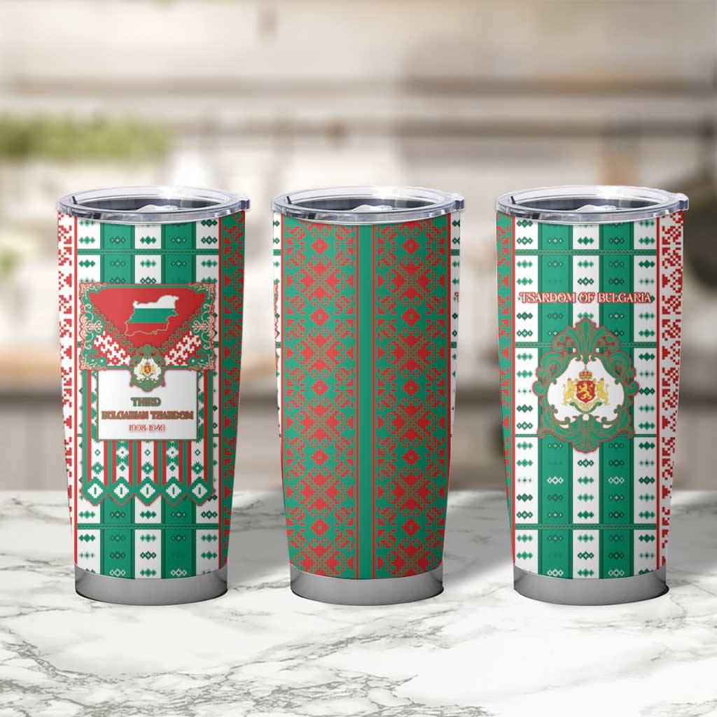 Tsardom Of Bulgaria Tumbler Cup Slavic Patterns - Wonder Print Shop