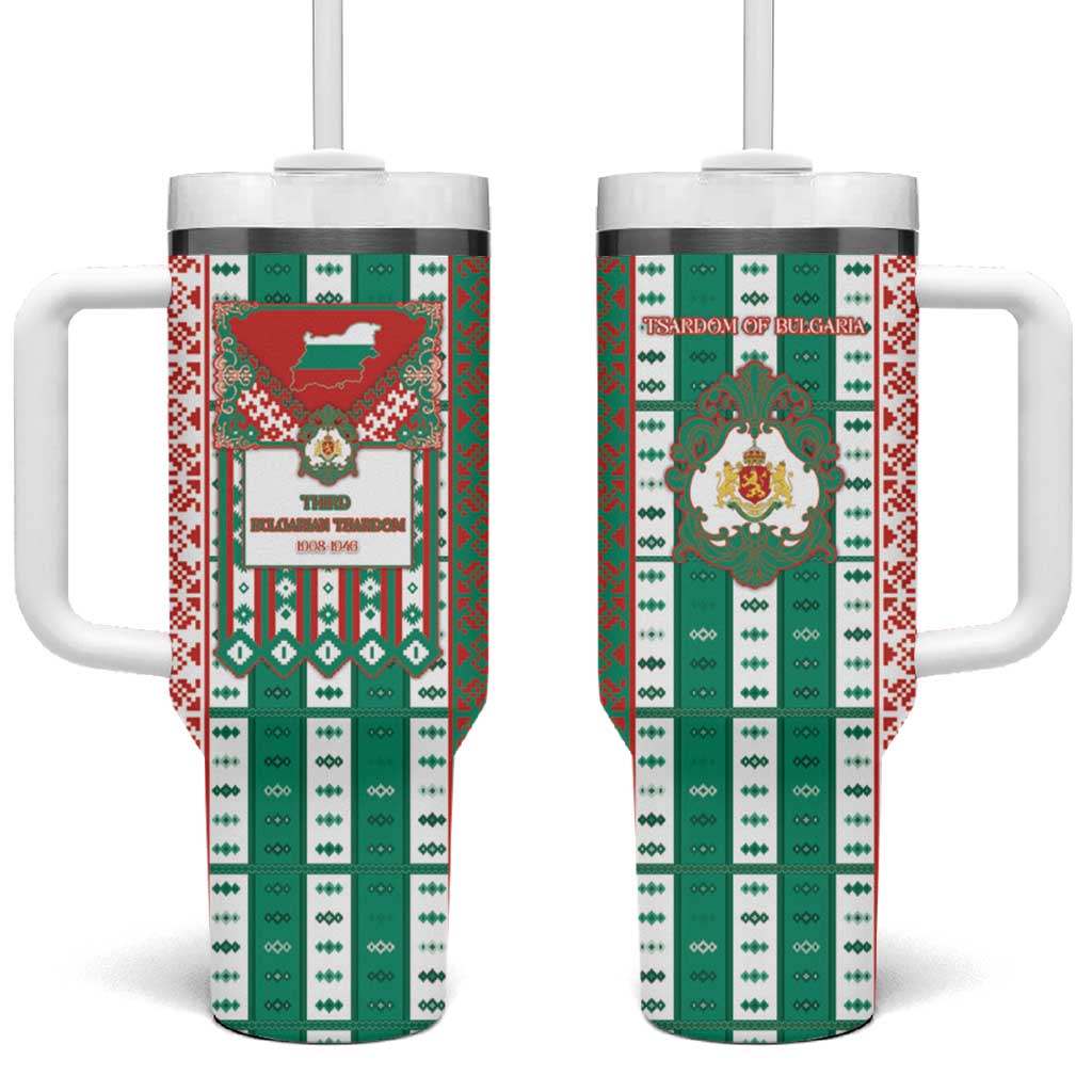 Tsardom Of Bulgaria Tumbler With Handle Slavic Patterns - Wonder Print Shop