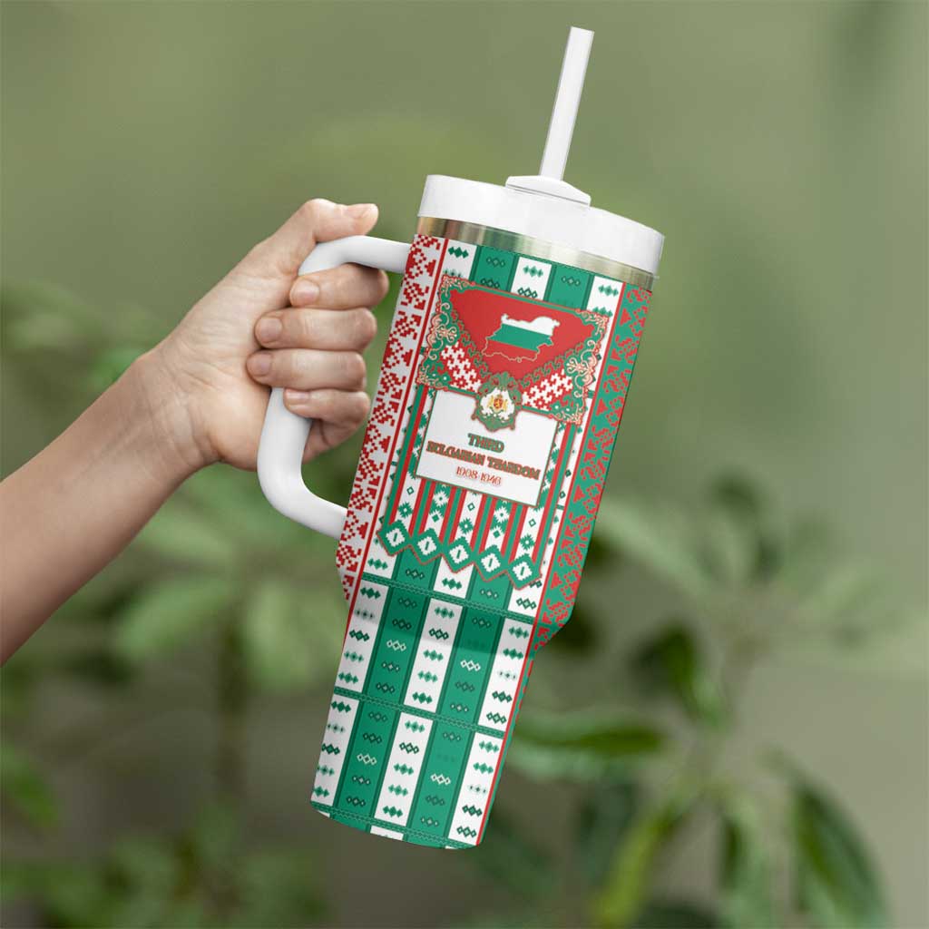 Tsardom Of Bulgaria Tumbler With Handle Slavic Patterns - Wonder Print Shop