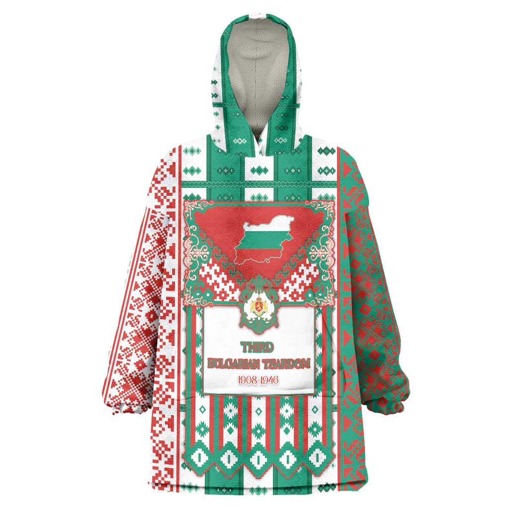 Tsardom Of Bulgaria Wearable Blanket Hoodie Slavic Patterns - Wonder Print Shop