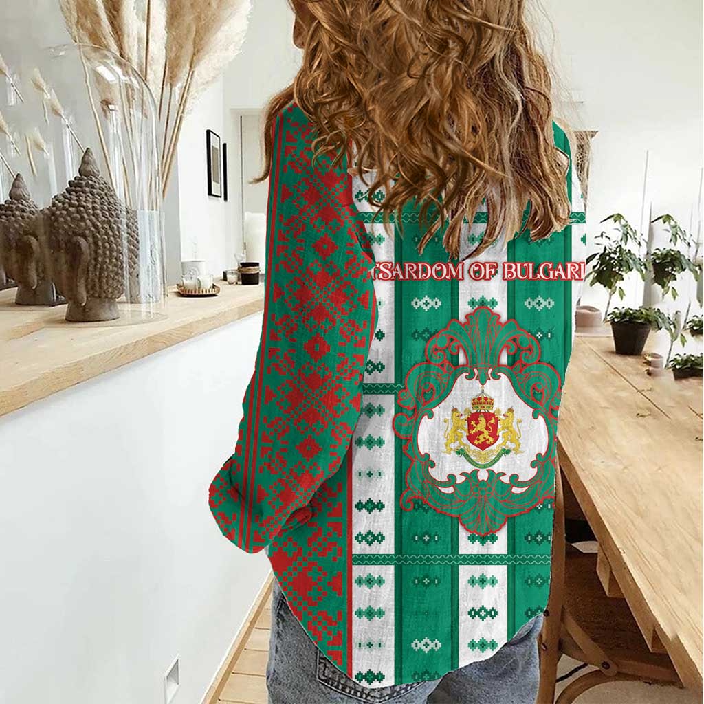 Tsardom Of Bulgaria Women Casual Shirt Slavic Patterns - Wonder Print Shop