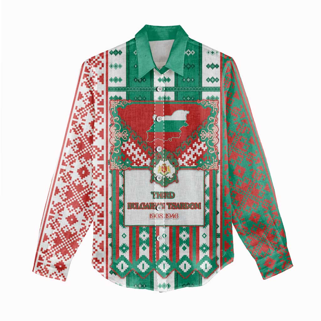 Tsardom Of Bulgaria Women Casual Shirt Slavic Patterns - Wonder Print Shop