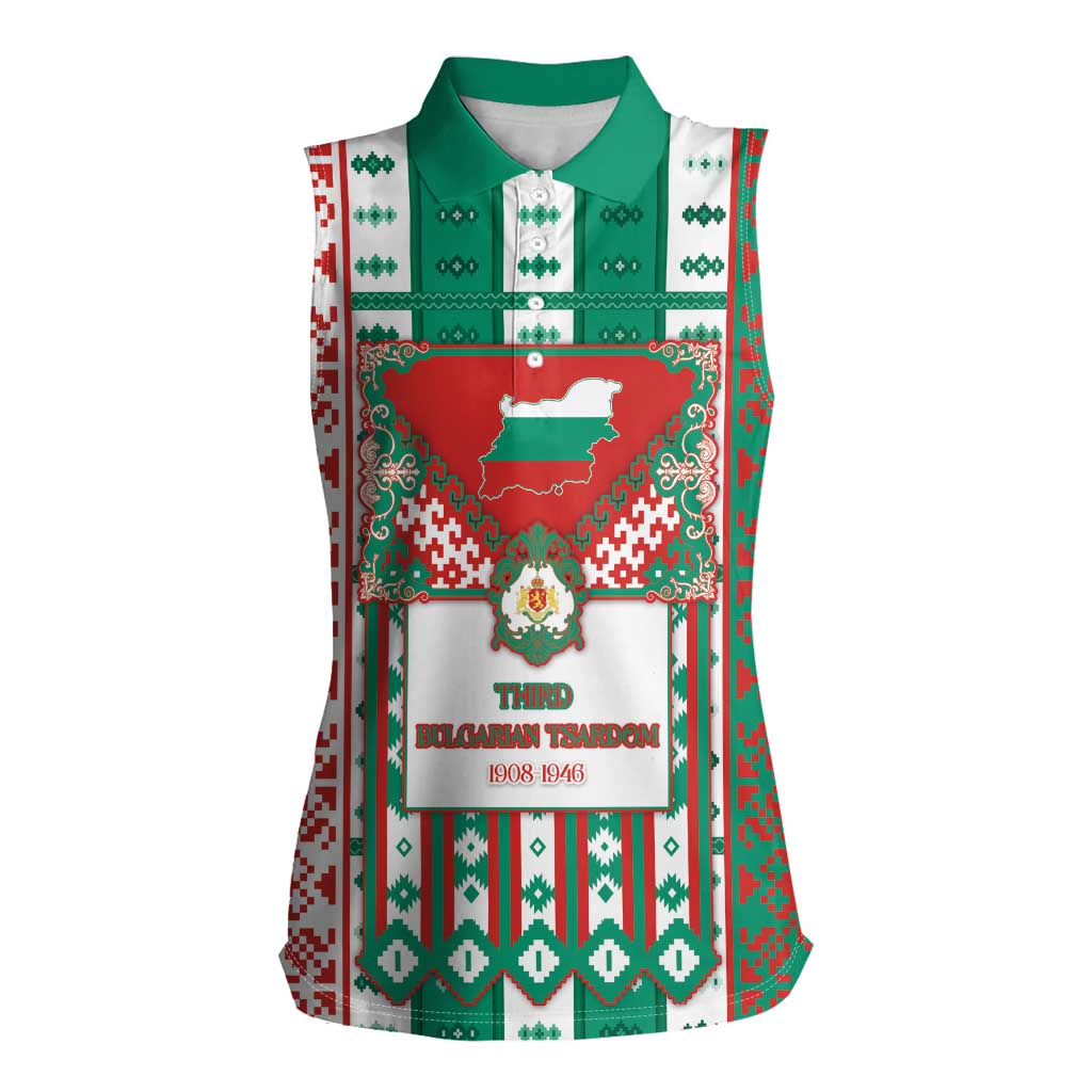 Tsardom Of Bulgaria Women Sleeveless Polo Shirt Slavic Patterns - Wonder Print Shop