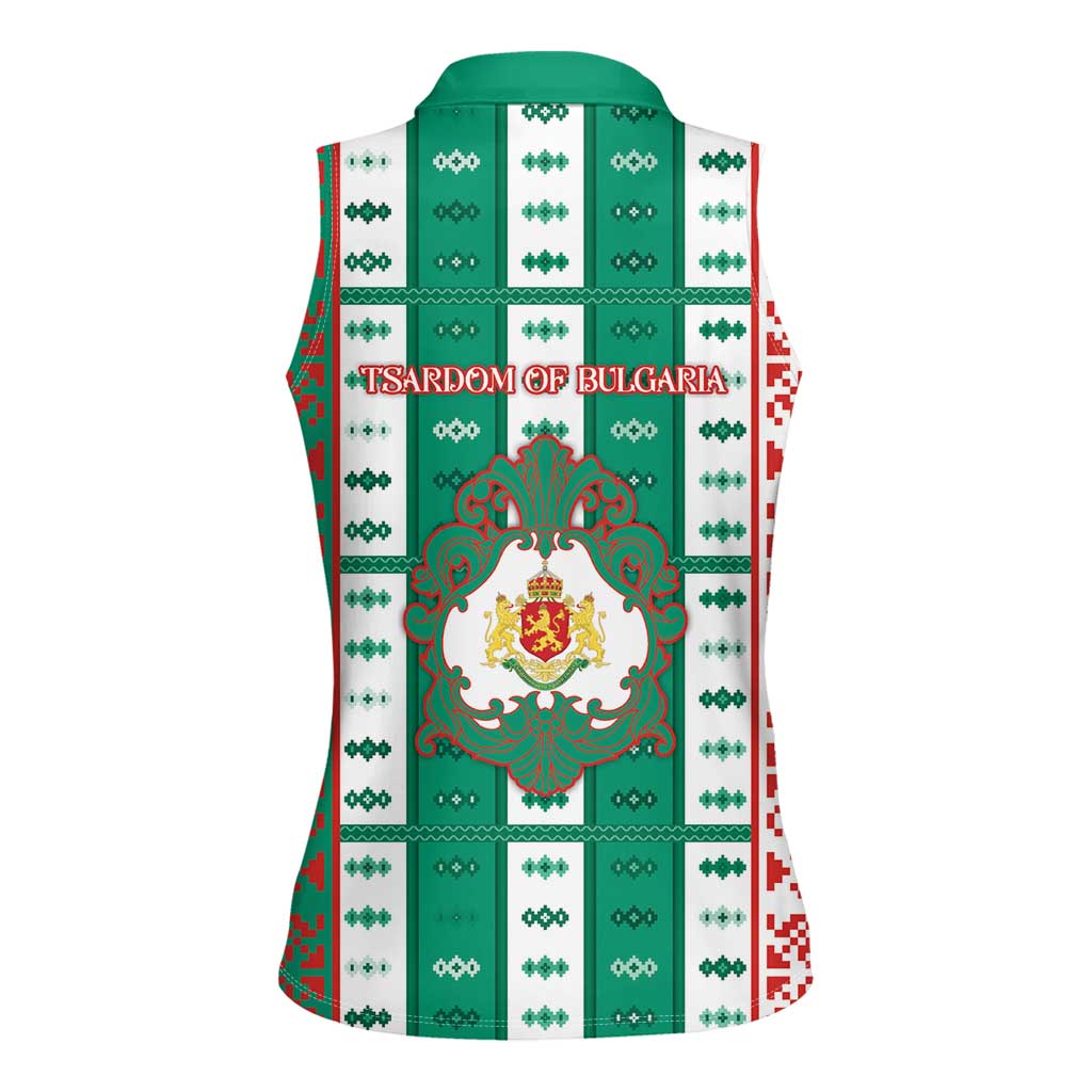 Tsardom Of Bulgaria Women Sleeveless Polo Shirt Slavic Patterns - Wonder Print Shop