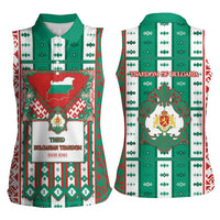 Tsardom Of Bulgaria Women Sleeveless Polo Shirt Slavic Patterns - Wonder Print Shop