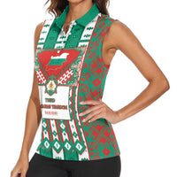 Tsardom Of Bulgaria Women Sleeveless Polo Shirt Slavic Patterns - Wonder Print Shop
