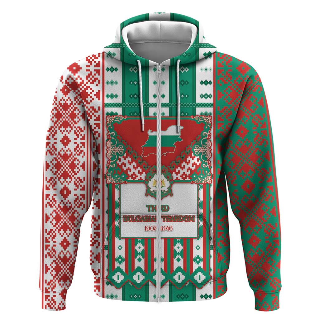 Tsardom Of Bulgaria Zip Hoodie Slavic Patterns - Wonder Print Shop