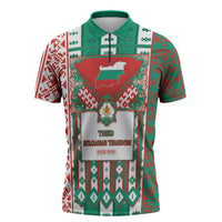 Tsardom Of Bulgaria Zipper Polo Shirt Slavic Patterns - Wonder Print Shop