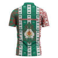 Tsardom Of Bulgaria Zipper Polo Shirt Slavic Patterns - Wonder Print Shop