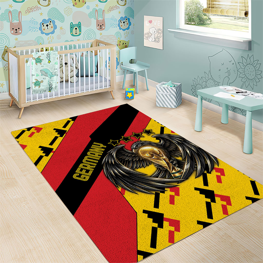 Germany Football Area Rug Majestic Eagle And Gold Trophy Unique Style