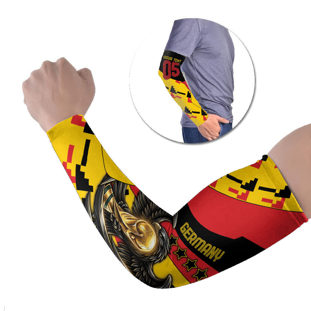 Custom Germany Football Arm Sleeves Majestic Eagle And Gold Trophy Unique Style