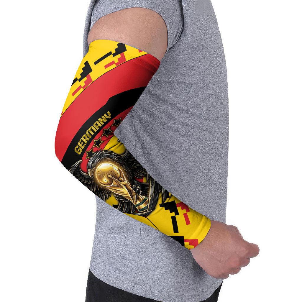 Custom Germany Football Arm Sleeves Majestic Eagle And Gold Trophy Unique Style
