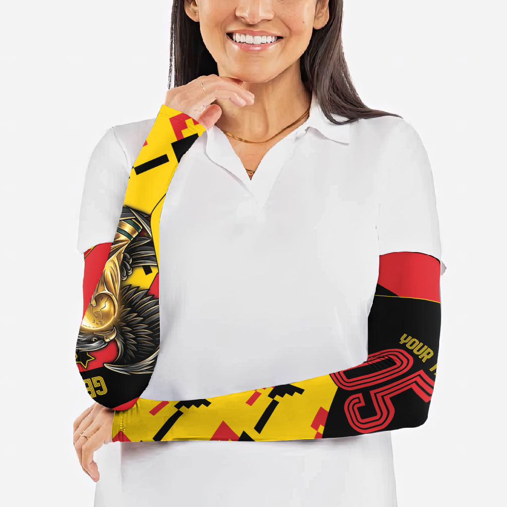 Custom Germany Football Arm Sleeves Majestic Eagle And Gold Trophy Unique Style