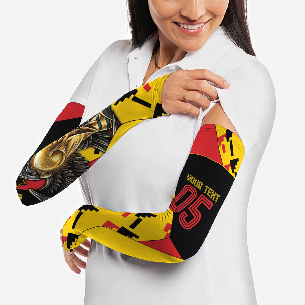 Custom Germany Football Arm Sleeves Majestic Eagle And Gold Trophy Unique Style