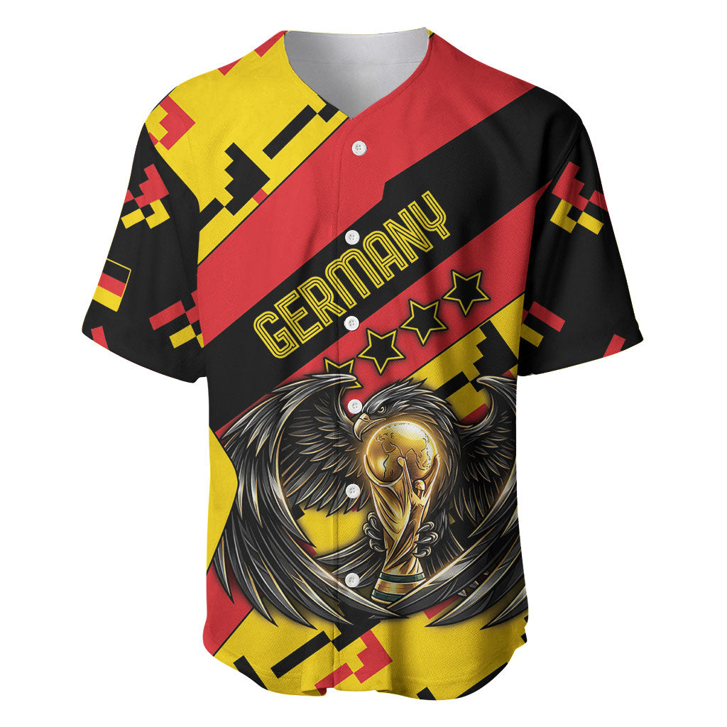 Custom Germany Football Baseball Jersey Majestic Eagle And Gold Trophy Unique Style