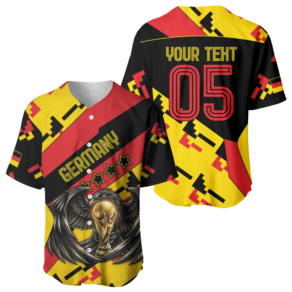 Custom Germany Football Baseball Jersey Majestic Eagle And Gold Trophy Unique Style