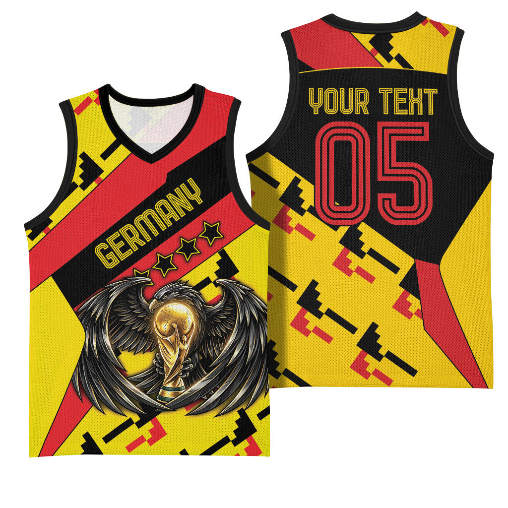 Custom Germany Football Basketball Jersey Majestic Eagle And Gold Trophy Unique Style