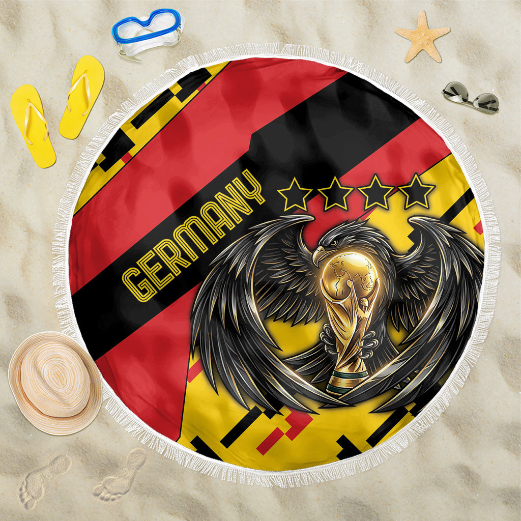 Germany Football Beach Blanket Majestic Eagle And Gold Trophy Unique Style