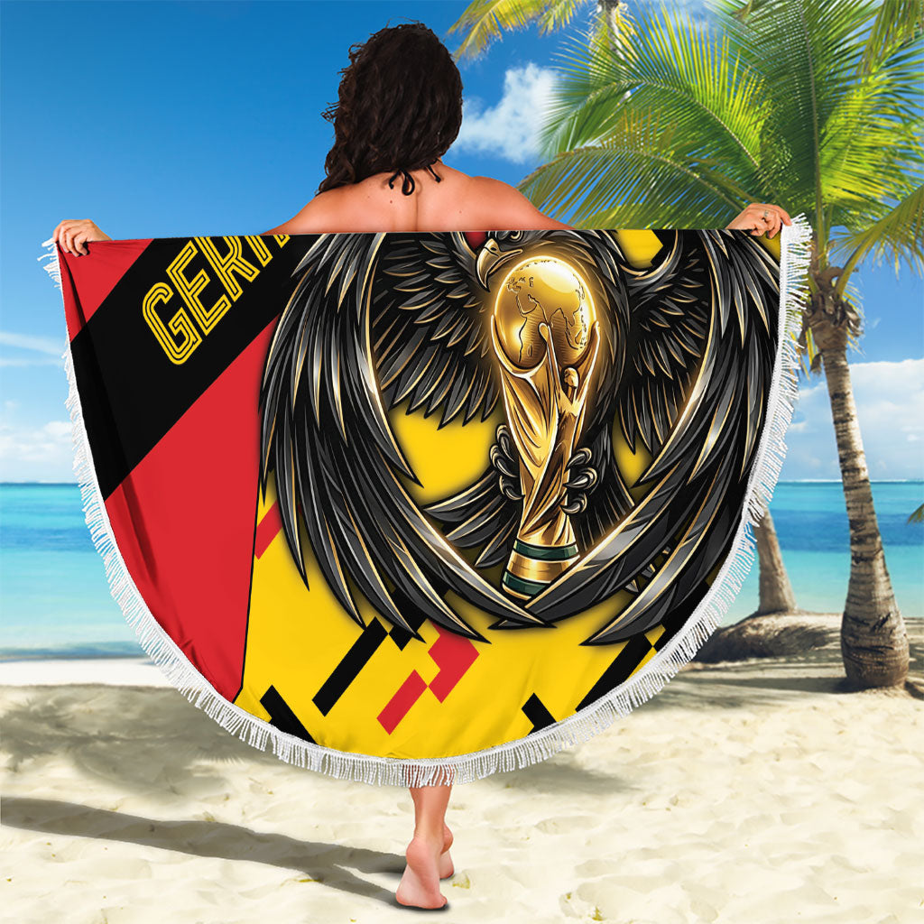 Germany Football Beach Blanket Majestic Eagle And Gold Trophy Unique Style