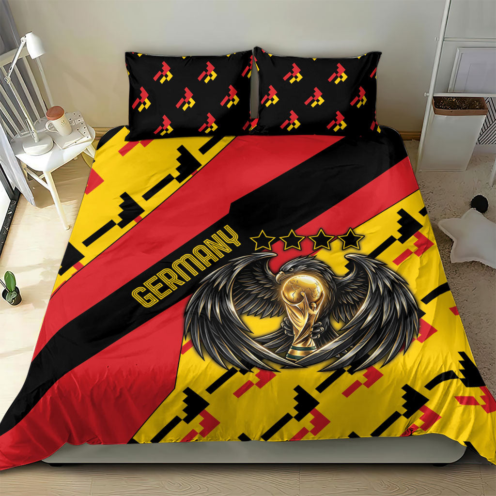 Germany Football Bedding Set Majestic Eagle And Gold Trophy Unique Style