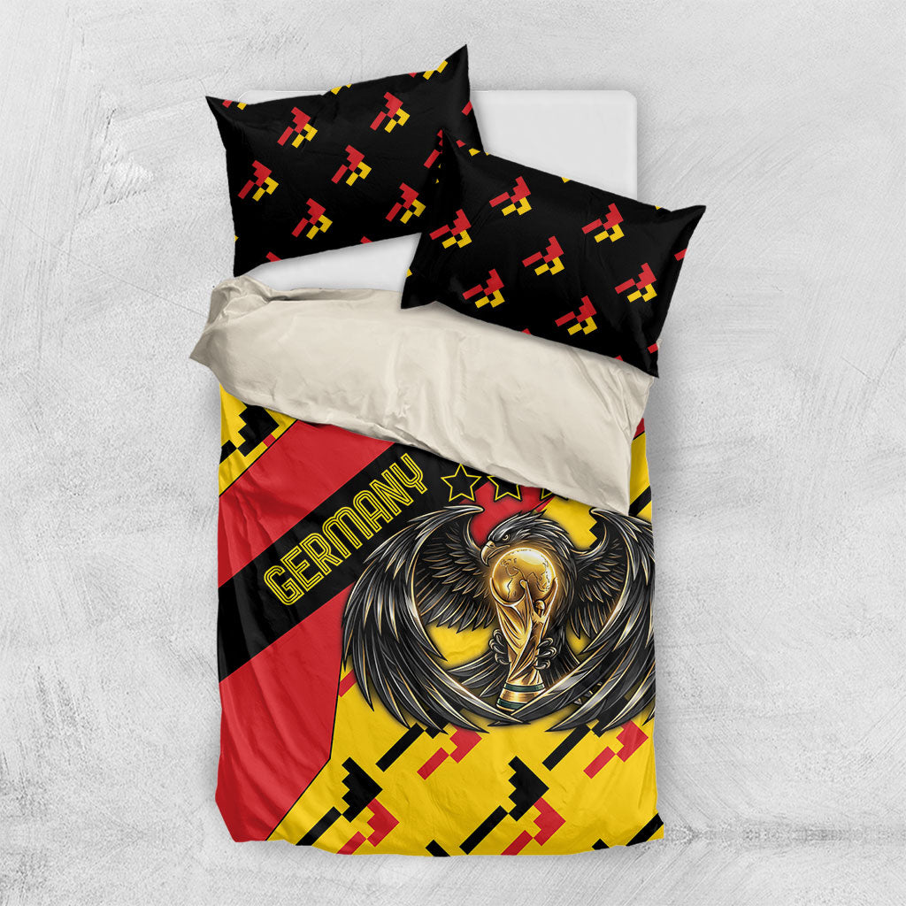 Germany Football Bedding Set Majestic Eagle And Gold Trophy Unique Style