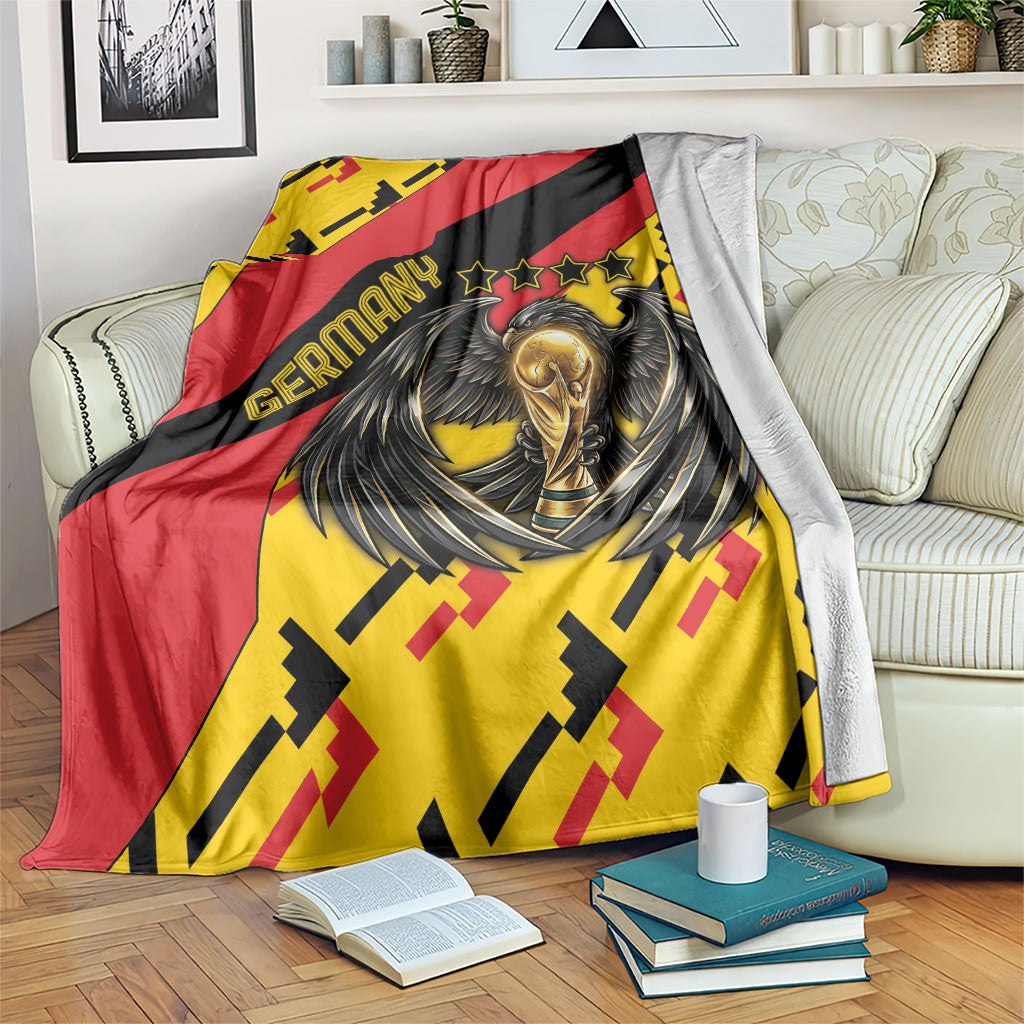 Germany Football Blanket Majestic Eagle And Gold Trophy Unique Style