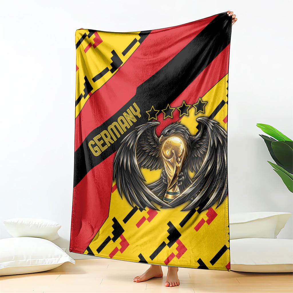 Germany Football Blanket Majestic Eagle And Gold Trophy Unique Style