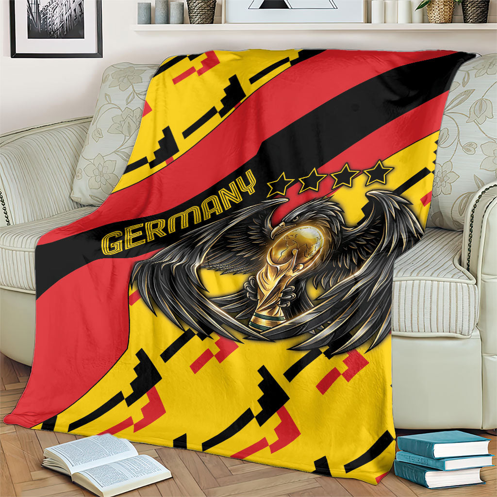 Germany Football Blanket Majestic Eagle And Gold Trophy Unique Style