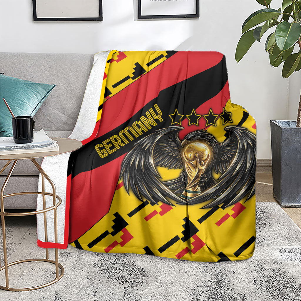 Germany Football Blanket Majestic Eagle And Gold Trophy Unique Style
