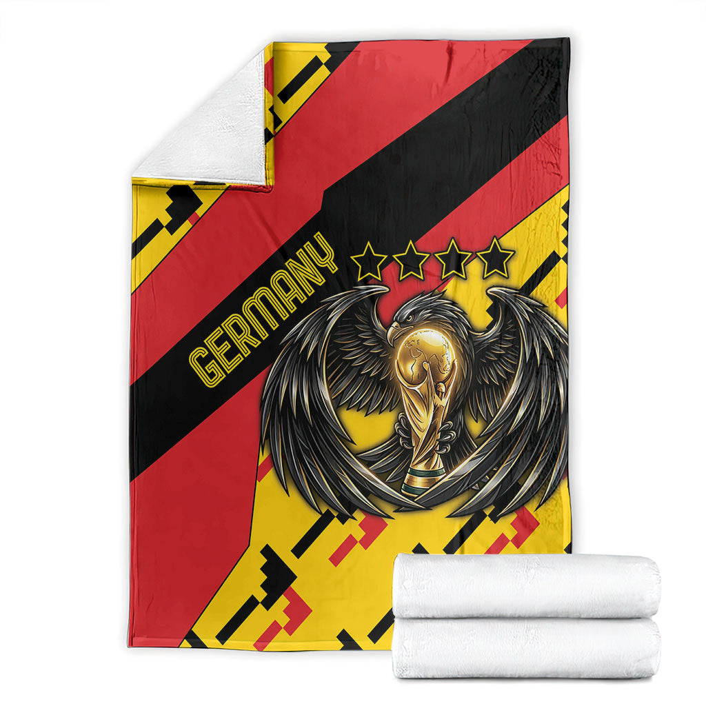 Germany Football Blanket Majestic Eagle And Gold Trophy Unique Style