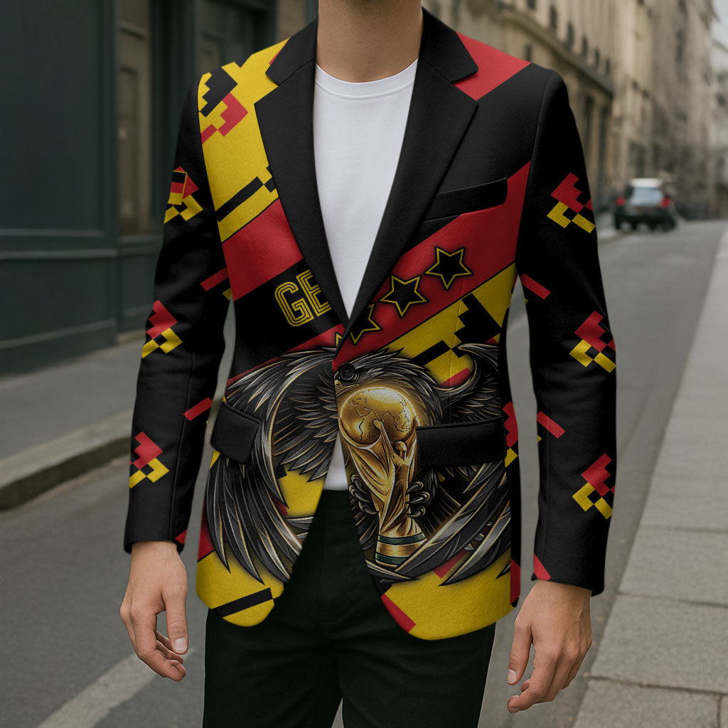 Custom Germany Football Blazer Majestic Eagle And Gold Trophy Unique Style