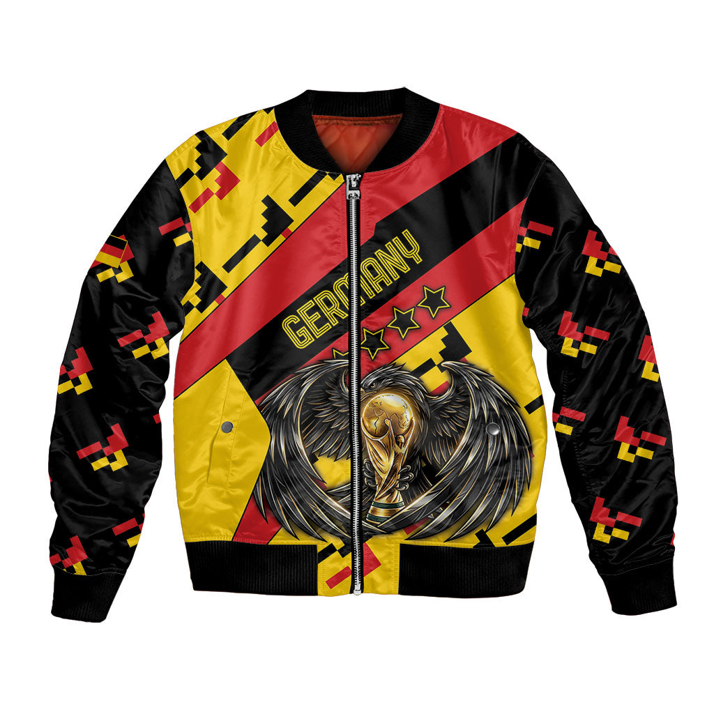 Custom Germany Football Bomber Jacket Majestic Eagle And Gold Trophy Unique Style