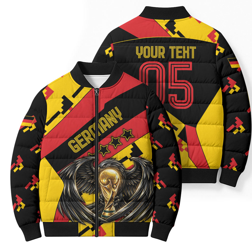 Custom Germany Football Bomber Puffer Jacket Majestic Eagle And Gold Trophy Unique Style