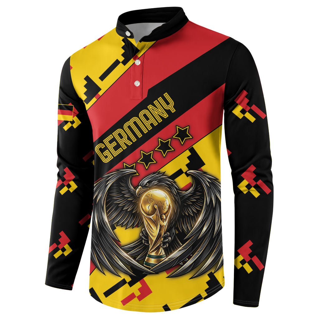 Custom Germany Football Button Sweatshirt Majestic Eagle And Gold Trophy Unique Style