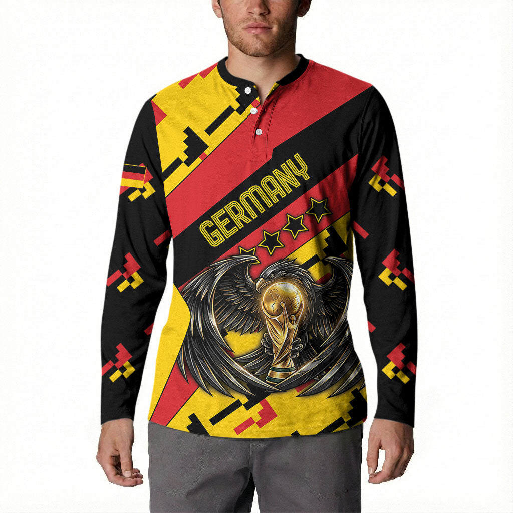 Custom Germany Football Button Sweatshirt Majestic Eagle And Gold Trophy Unique Style