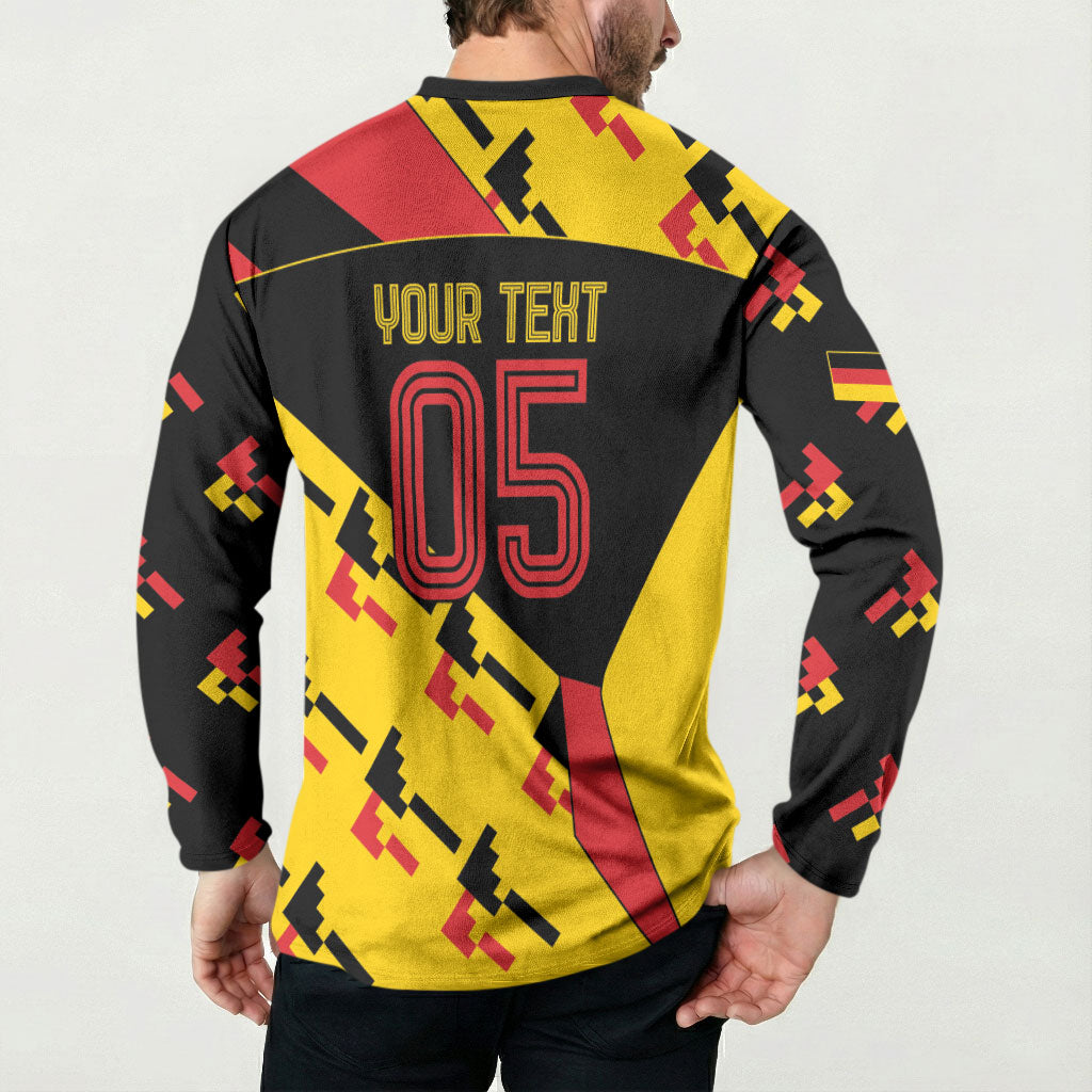 Custom Germany Football Button Sweatshirt Majestic Eagle And Gold Trophy Unique Style