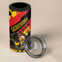 Custom Germany Football 4 in 1 Can Cooler Tumbler Majestic Eagle And Gold Trophy Unique Style