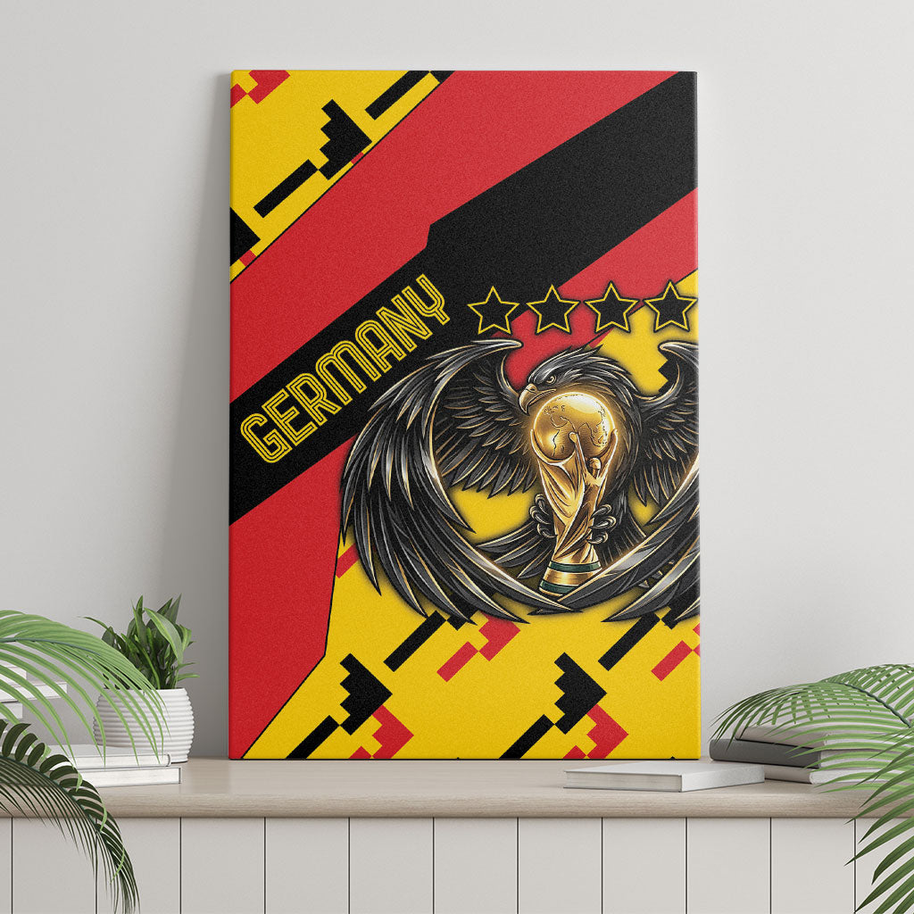 Germany Football Canvas Wall Art Majestic Eagle And Gold Trophy Unique Style