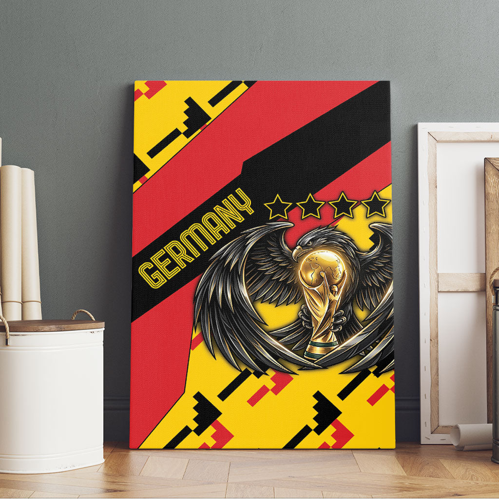 Germany Football Canvas Wall Art Majestic Eagle And Gold Trophy Unique Style