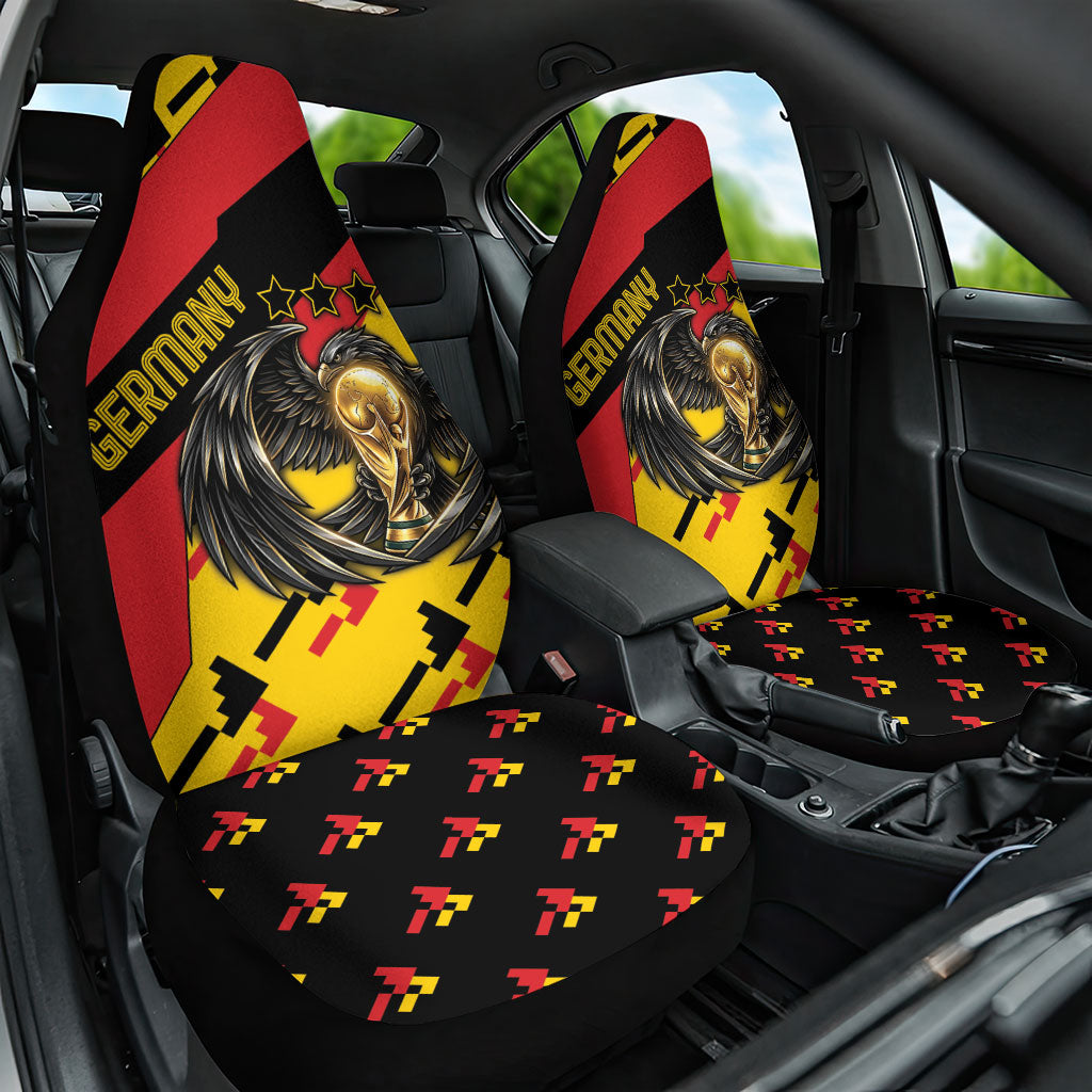 Germany Football Car Seat Cover Majestic Eagle And Gold Trophy Unique Style