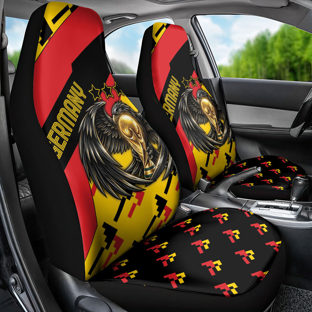 Germany Football Car Seat Cover Majestic Eagle And Gold Trophy Unique Style