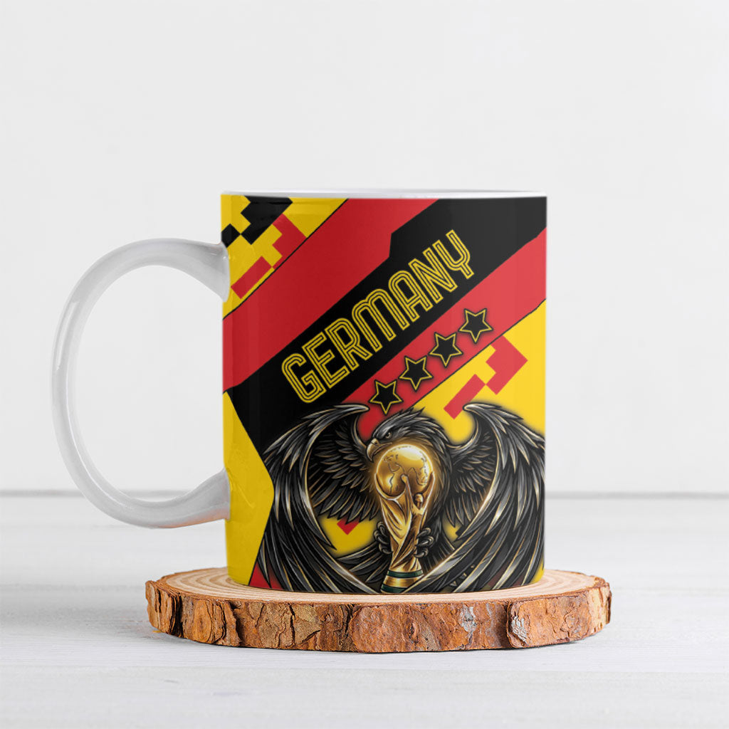 Custom Germany Football Ceramic Mug Majestic Eagle And Gold Trophy Unique Style