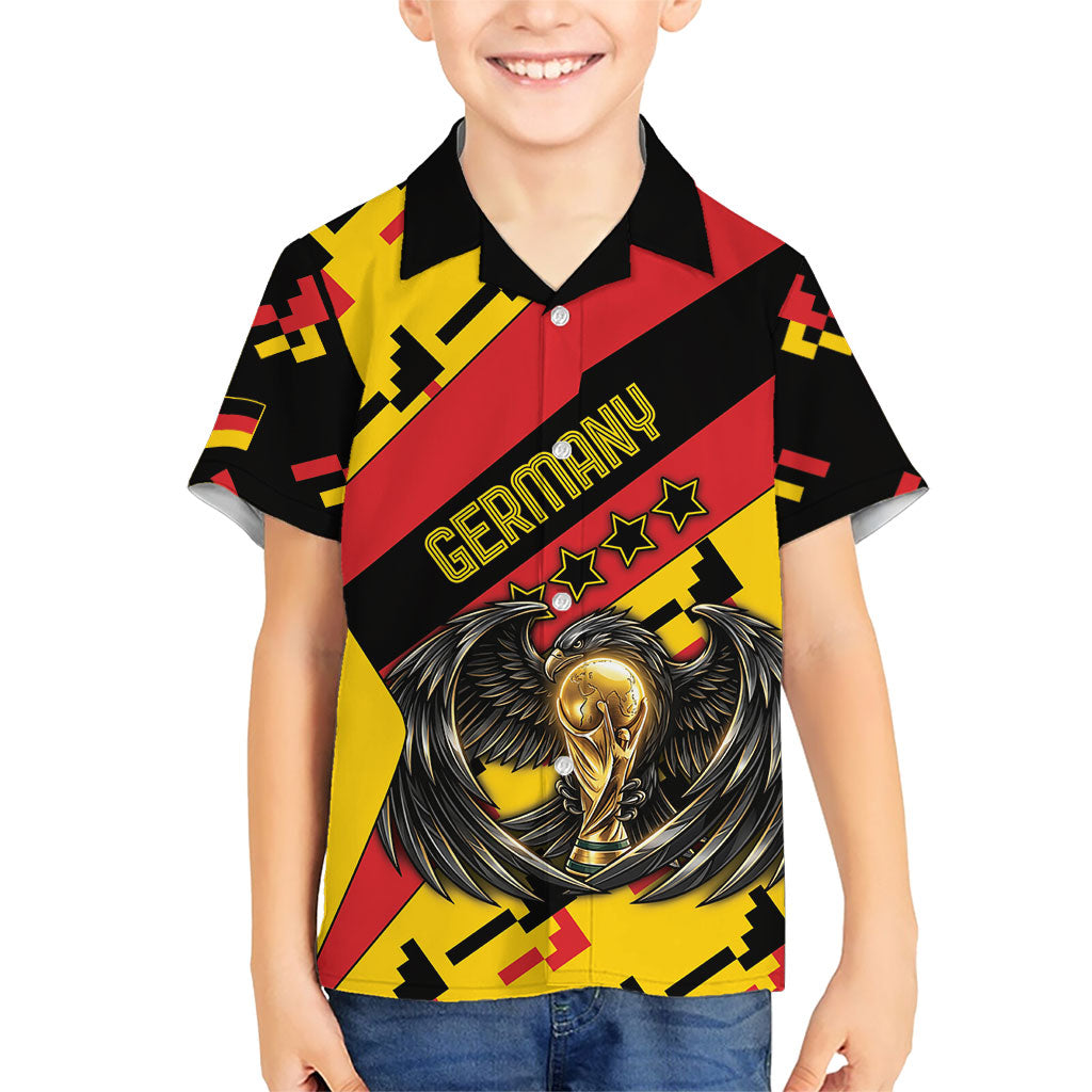 Custom Germany Football Hawaiian Shirt Majestic Eagle And Gold Trophy Unique Style
