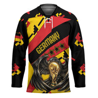 Custom Germany Football Hockey Jersey Majestic Eagle And Gold Trophy Unique Style