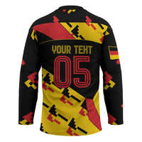 Custom Germany Football Hockey Jersey Majestic Eagle And Gold Trophy Unique Style